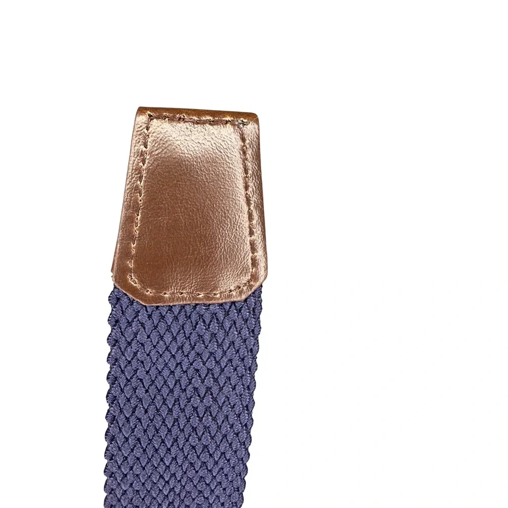 Unisex‎ Braided Woven Stretch Belt Casual Adjustable Comfort Navy Blue